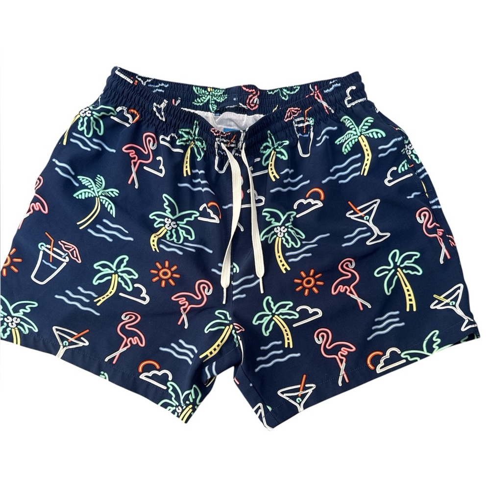 Men’s M, youth L Chubbies Neon Tropical Swim Shorts